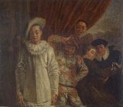 Harlequin,Pierrot and Scapin Jean-Antoine Watteau